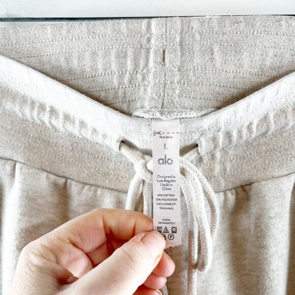 Alo Yoga High Rise Jogger Sweatpants Tan Beige Large - Picture 2 of 10